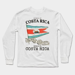 Antique Flag of Costa Rica Long Sleeve T-Shirt